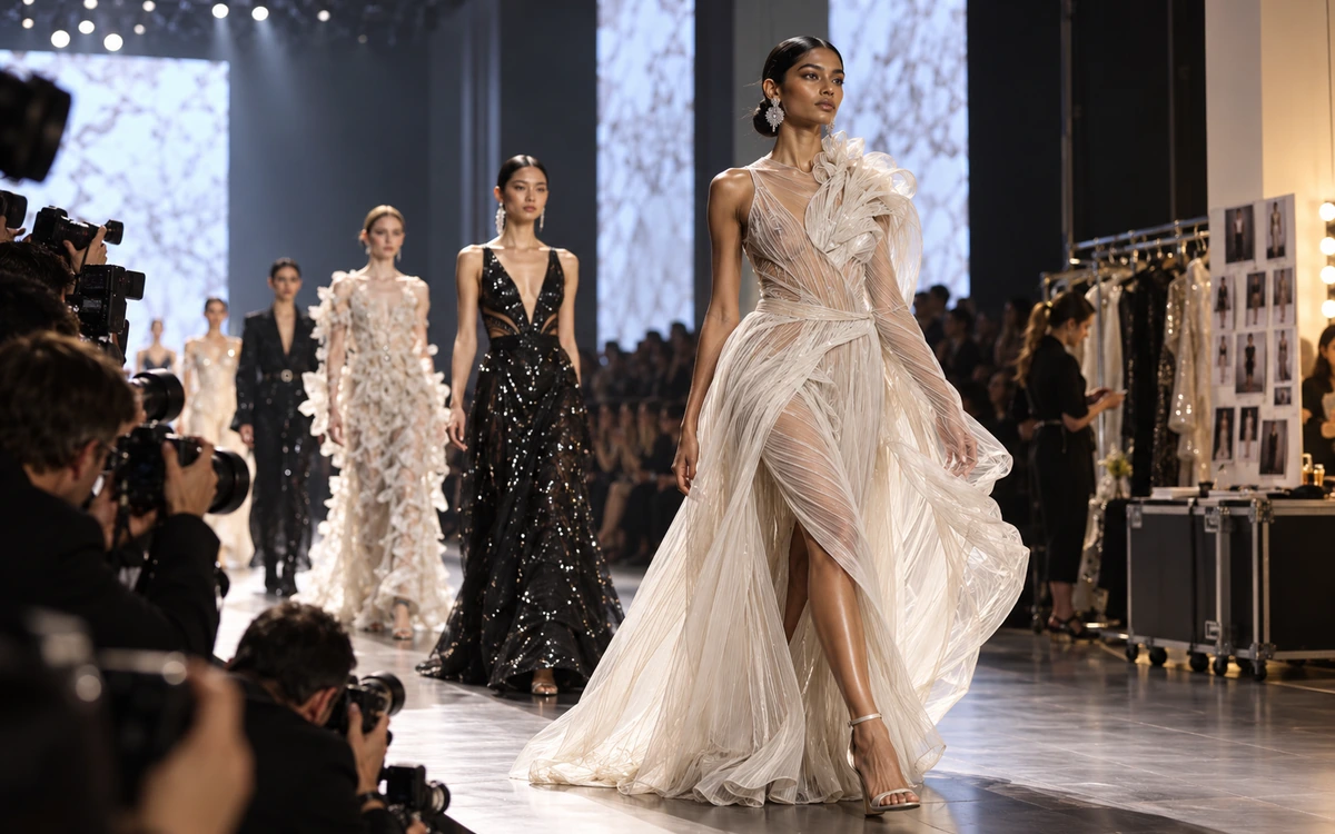 Passerella di moda e fotografi