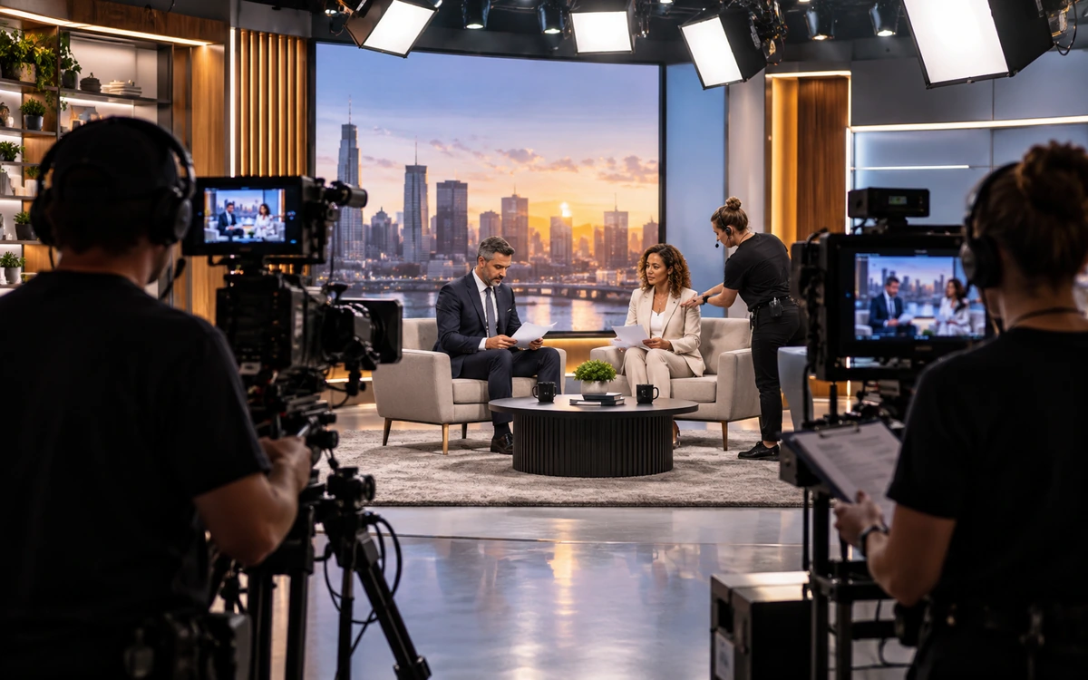 Studio televisivo con ospiti